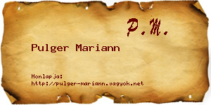Pulger Mariann névjegykártya